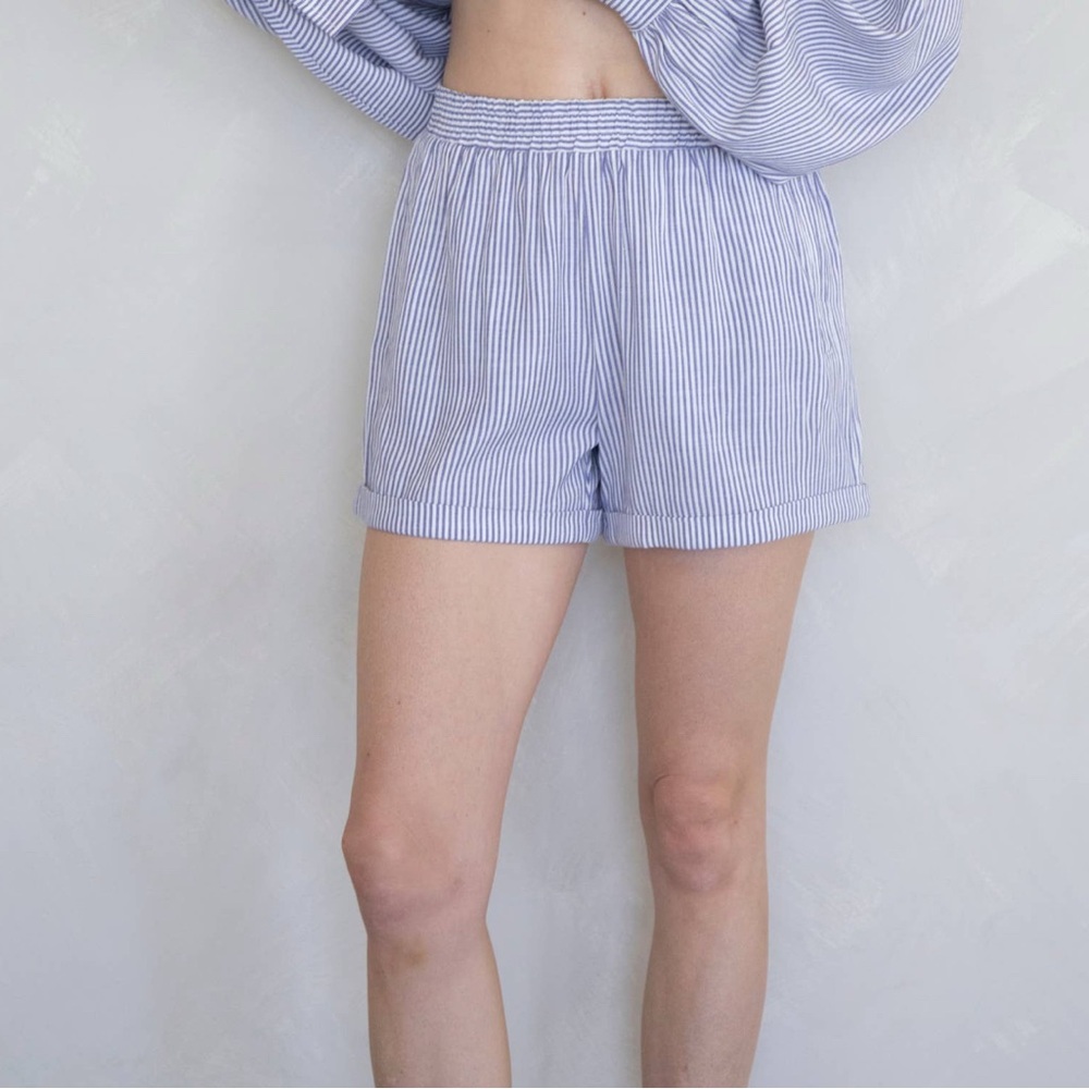 Striped Blue Women's Shorts (Things Between Frankie Set- SHORTS ONLY)